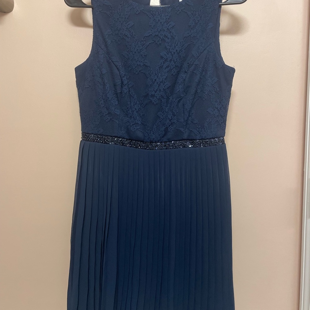 Speechless Navy Lace Midi Dress